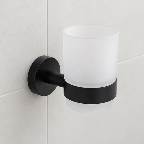 Round black zahnputzbecher - round,