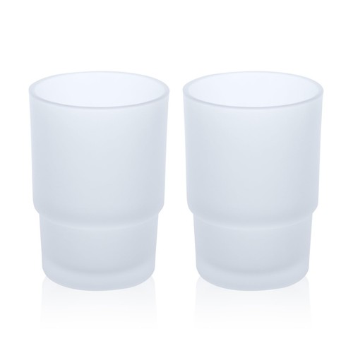 Mattierte glas zahnputzbecher - mattierte, glas-zahnputzbecher